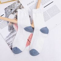 Socks Thin Small Flowers White Breathable Hollow Summer Lace Cute Tube Socks sku image 3