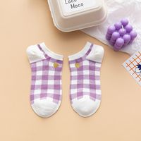 Purple Socks Thin Summer Socks Cute Embroidery Socks sku image 2