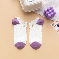 Purple Socks Thin Summer Socks Cute Embroidery Socks sku image 5