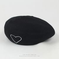 2021 Simple Wool Cold Warm Beret Korean Embroidery Painter Hat sku image 1