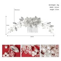 Bridal Jewelry New Flowers Handmade Pearl Insert Comb sku image 3