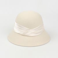 New Female Woolen Top Hat Korean Retro Fashion Pearl Wool Fisherman Hat sku image 1