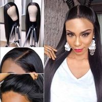 European And American Black Long Straight Hair Wig Wholesale sku image 2