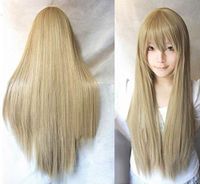 Perruque Cosplay Couleur Longue Perruque De Cheveux Raides Perruque Anime 80cm sku image 19