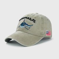 Fashion Baseball Caps Cartoon Washed And Old Embroidered Shark Caps sku image 2