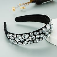 New Simple Baroque Shape Drop-shaped Glass Diamond Headband sku image 1