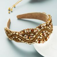 Baroque Exaggerated Gem Headband Full Diamond Wide-brim Retro Hair Accessories main image 6