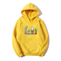 Sudadera De Felpa De Manga Larga Con Estampado De Plantas De Gato Y Capucha sku image 21