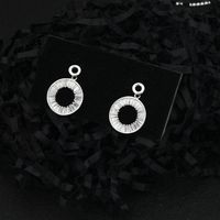 Fashion Hollow Geometric Inlaid Zircon Copper Premium Earrings sku image 1
