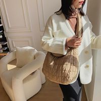 Winter Large-capacity Bag 2021 New Trendy Fashion Simple Lattice Shoulder Tote Bag main image 3