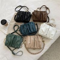 Texture Handbags Korean Version Trendy Chain One-shoulder Armpit Bag Fold Bag main image 1