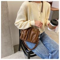 Texture Handbags Korean Version Trendy Chain One-shoulder Armpit Bag Fold Bag main image 3