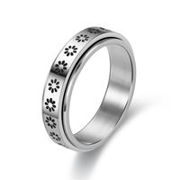 Wholesale Jewelry Titanium Steel Small Flower Rotating Ring Nihaojewelry sku image 1