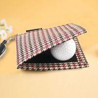 Korean Plaid Golf Wipes Double-sided Fleece Polyester Fashion Golf Club Towel main image 4