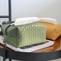 2021 Korean Pu Woven Pattern Tissue Box Pumping Box main image 3