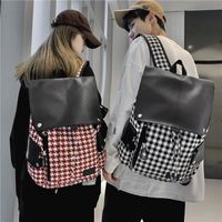 Korean Version Of Large-capacity Plaid Backpack Hip-hop Style Autumn And Winter Backpack Wholesale main image 3