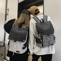 Korean Version Of Large-capacity Plaid Backpack Hip-hop Style Autumn And Winter Backpack Wholesale main image 4