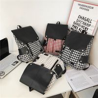 Korean Version Of Large-capacity Plaid Backpack Hip-hop Style Autumn And Winter Backpack Wholesale main image 5