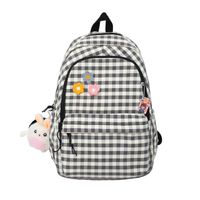 Plaid School Bag Female Korean Casual Junior High School College Student Backpack sku image 18