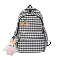 Plaid School Bag Female Korean Casual Junior High School College Student Backpack sku image 19