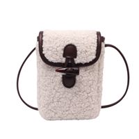 Women's Small Shearling Solid Color Streetwear Square Lock Clasp Shoulder Bag Crossbody Bag sku image 4