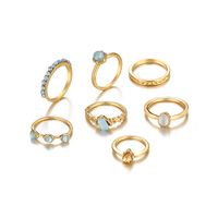Fashion Geometric Alloy Crystal Ring Combination Eight Piece Set sku image 6
