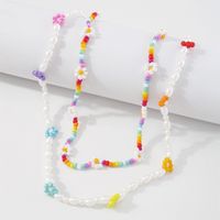 Ethnic Handmade Beaded Flower Pearl Necklace main image 5