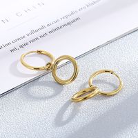 Fashion Geometric Plating Titanium Steel 18K Gold Plated Earrings main image 3