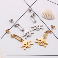 Titanium Steel 18K Gold Plated Fashion Skull No Inlaid main image 4