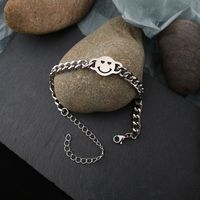 New Fashion Hip-hop Titanium Steel Smiley Face Bracelet Jewelry Wholesale main image 1