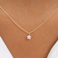 Fashion Star Inlaid Zircon Necklace Simple Five-pointed Star Clavicle Chain main image 3