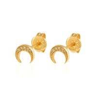 European And American Diamond Fashion Moon-shaped Earrings Jewelry main image 1