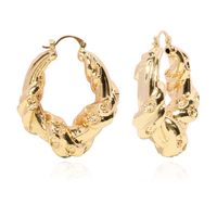 Boucles D&#39;oreilles Irrégulières En Cuivre Pur Boucles D&#39;oreilles Géométriques Simples Européennes Et Américaines Féminines main image 1