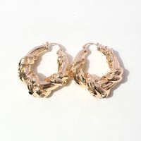 Boucles D&#39;oreilles Irrégulières En Cuivre Pur Boucles D&#39;oreilles Géométriques Simples Européennes Et Américaines Féminines main image 3