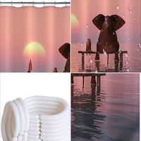 Cloth Printing Waterproof Polyester Sunset Shower Curtain main image 3