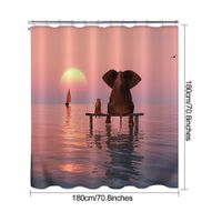 Cloth Printing Waterproof Polyester Sunset Shower Curtain main image 5