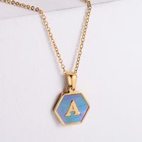 304 Stainless Steel 18K Gold Plated Simple Style Plating Letter Shell Pendant Necklace main image 2