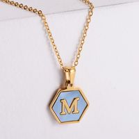 304 Stainless Steel 18K Gold Plated Simple Style Plating Letter Shell Pendant Necklace main image 3