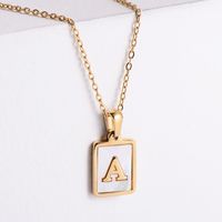 304 Stainless Steel 18K Gold Plated Simple Style Plating Letter Shell Pendant Necklace main image 1