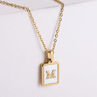 Edelstahl 304 18 Karat Vergoldet Einfacher Stil Überzug Brief Hülse Halskette Mit Anhänger main image 5