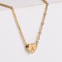 304 Stainless Steel 18K Gold Plated Simple Style Plating Heart Pendant Necklace main image 1