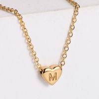 304 Stainless Steel 18K Gold Plated Simple Style Plating Heart Pendant Necklace main image 5