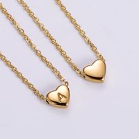 304 Stainless Steel 18K Gold Plated Simple Style Plating Heart Pendant Necklace main image 3