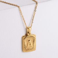 304 Stainless Steel 18K Gold Plated Simple Style Plating Letter No Inlaid Pendant Necklace main image 6