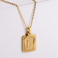 304 Stainless Steel 18K Gold Plated Simple Style Plating Letter No Inlaid Pendant Necklace main image 4
