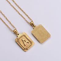 304 Stainless Steel 18K Gold Plated Simple Style Plating Letter No Inlaid Pendant Necklace main image 3