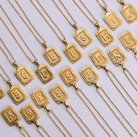 304 Stainless Steel 18K Gold Plated Simple Style Plating Letter No Inlaid Pendant Necklace main image 2