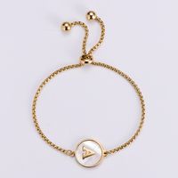 Style Simple Lettre Acier Inoxydable 304 Plaqué Or 18K Coquille Bracelets En Masse main image 2