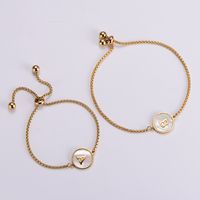 Style Simple Lettre Acier Inoxydable 304 Plaqué Or 18K Coquille Bracelets En Masse main image 5