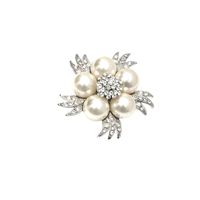 Exaggerated Diamond-studded Pearl Flower Ring Fashion Retro New Light Luxury Open Ring main image 5